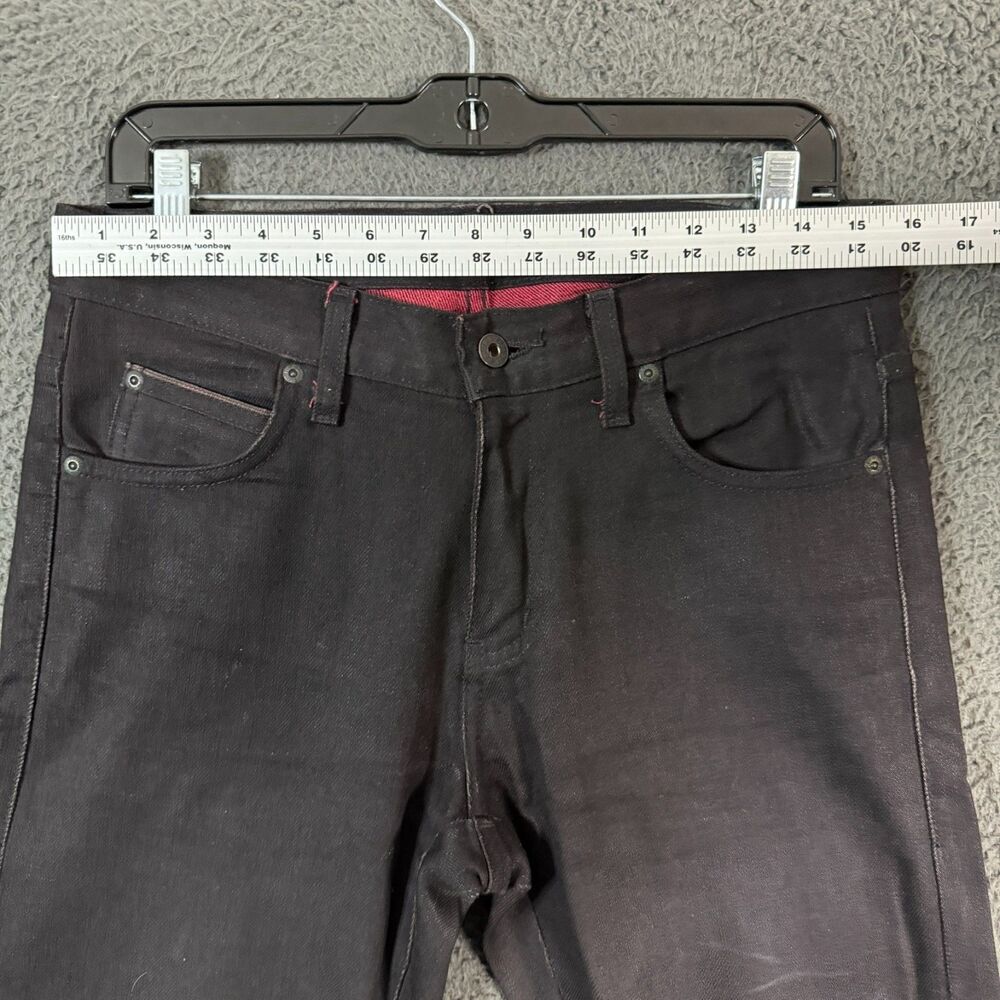 Naked & Famous Jeans Mens 30x30 Black Super Skinny Guy Stretch Selvedge Denim - Picture 6 of 16